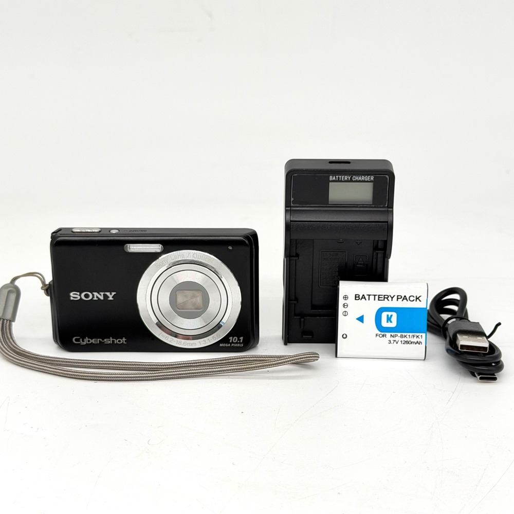 Sony Cyber-shot DSC-W180 10.1MP Digital Camera Black 3x Optical Zoom Bundle